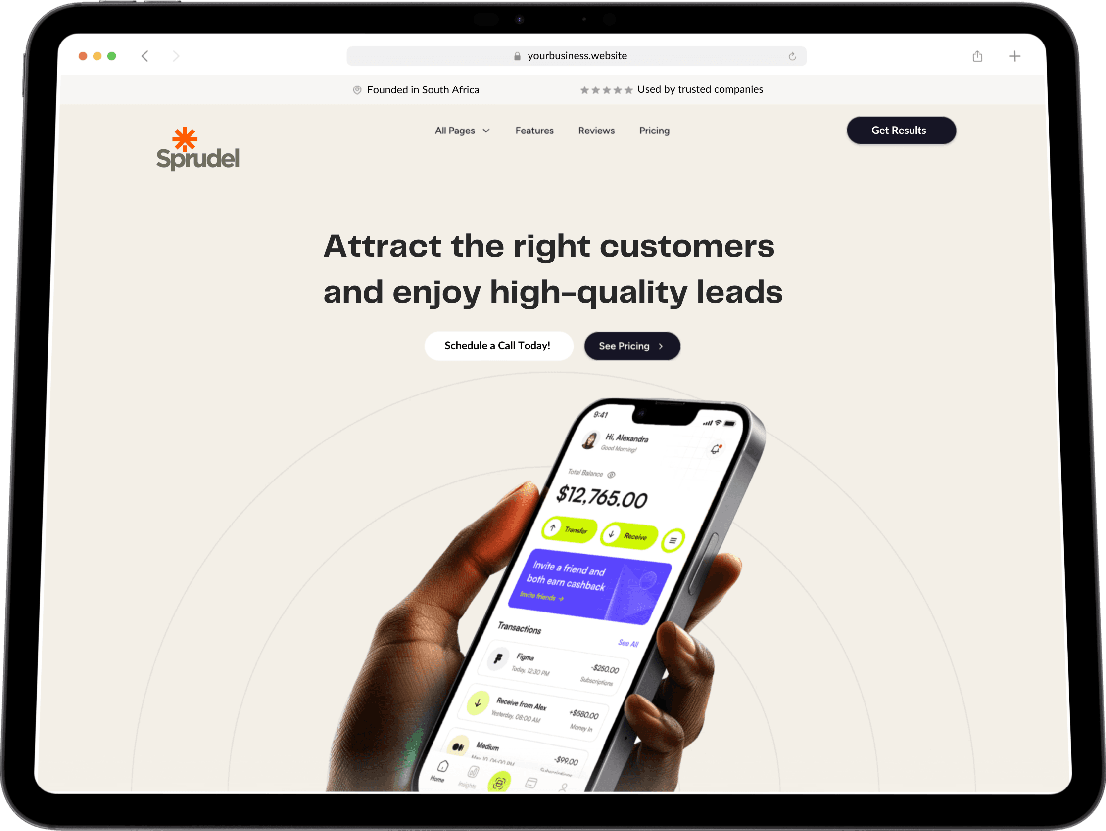 Sprudel dashboard preview